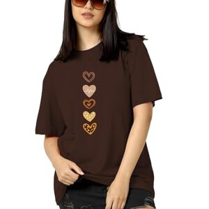 Women's Casual Printed Round Neck, Oversized Longline Drop Shoulder Boho Style T-Shirt